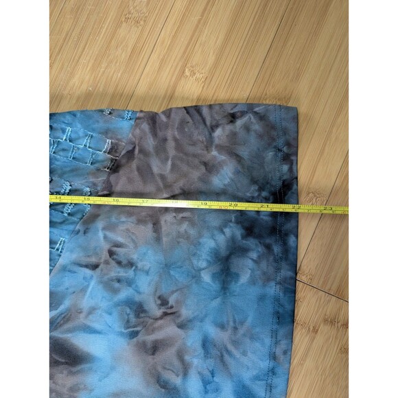 VTG 90s ONLY NINE Green Mottled Tie Dye V Neck Top Sequins Embroidery Womens S - Picture 6 of 9